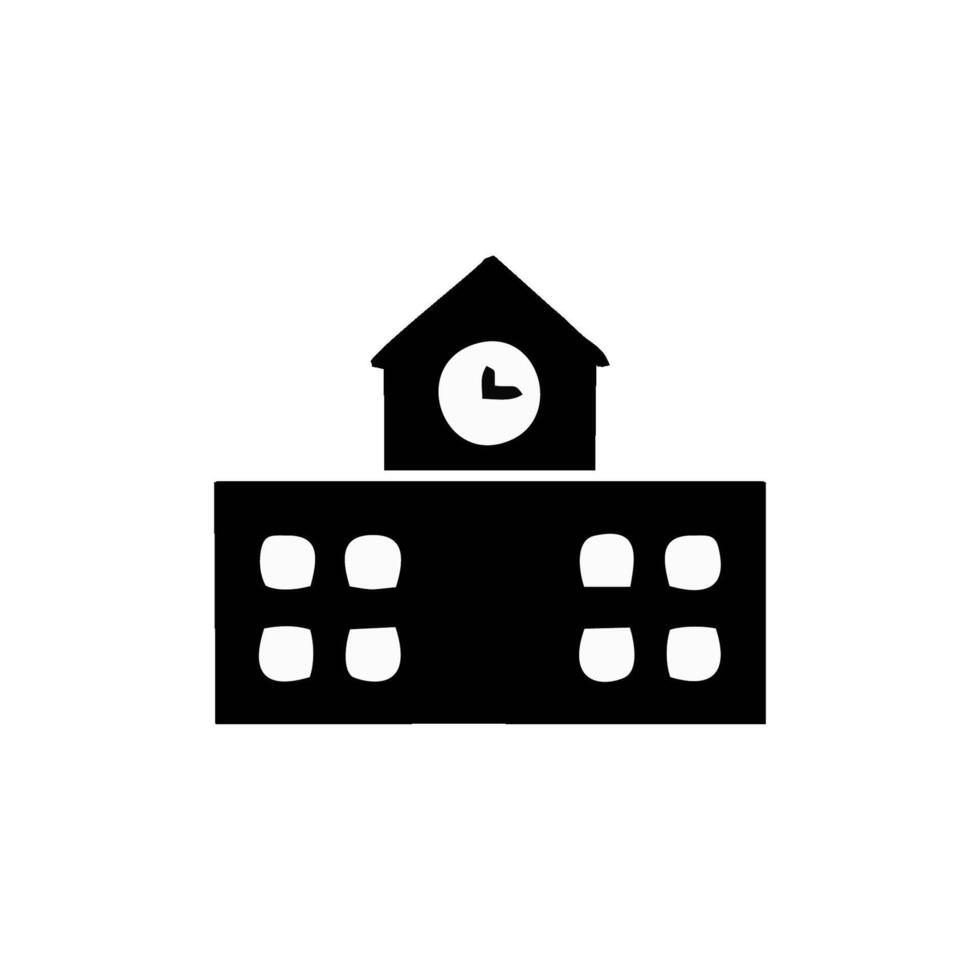 school building icon illustration on white background vector