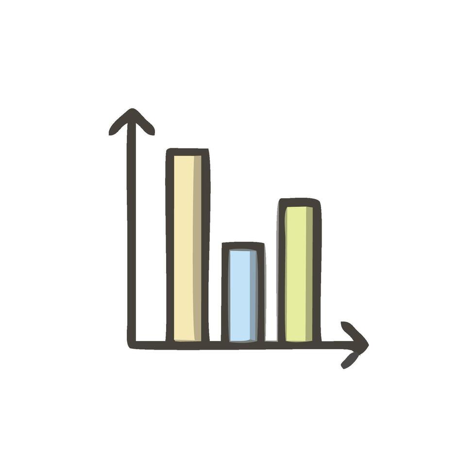 a graph bar chart icon with arrows pointing up vector