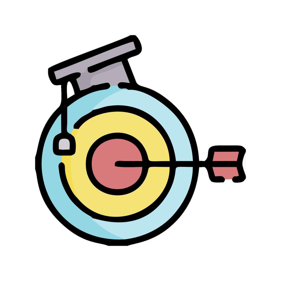 an arrow and a target in a clock icon vector