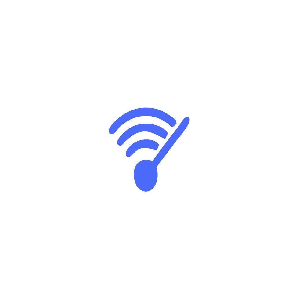 a blue icon of a wifi signal on a white background vector