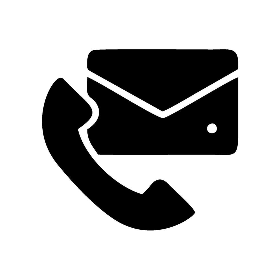 a black and white phone and envelope icon vector