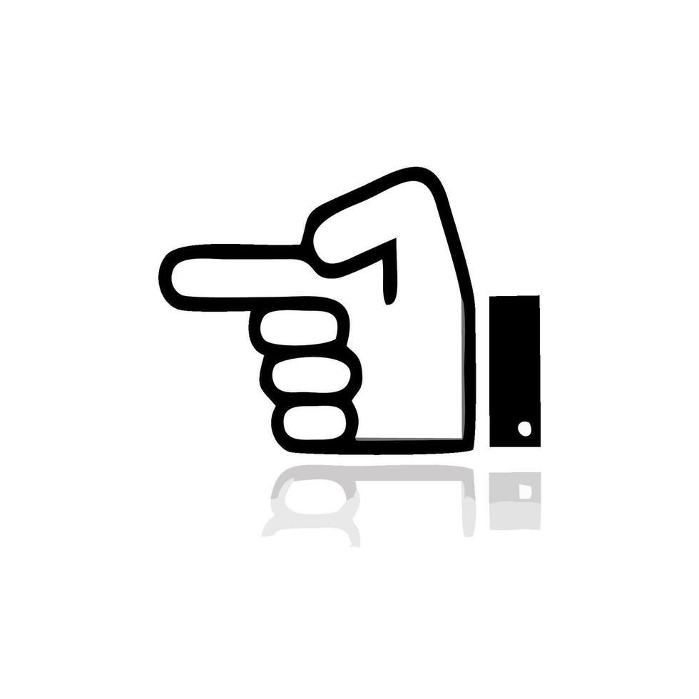 a black and white hand pointing at something vector