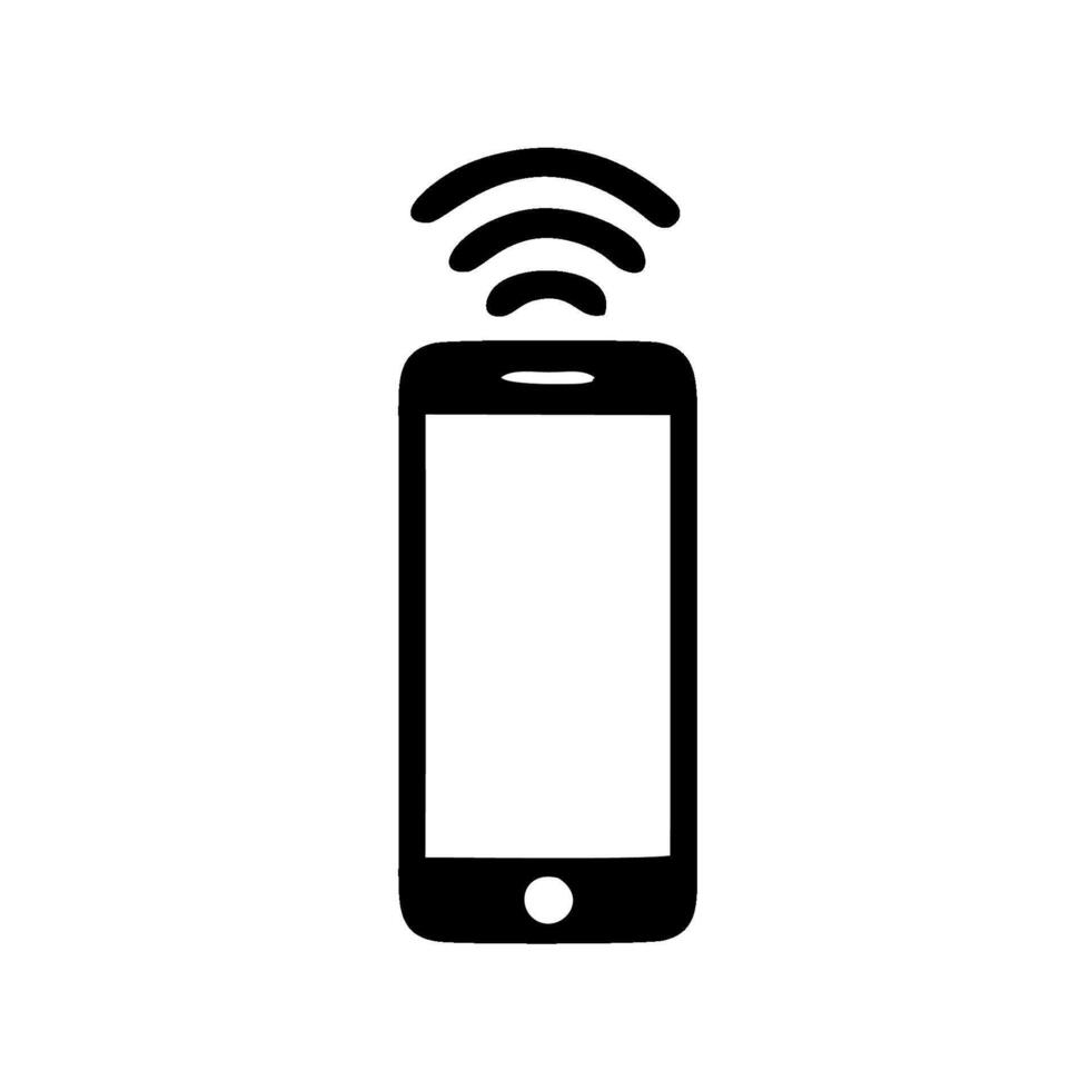 smartphone icon with wifi symbol isolated on white background vector