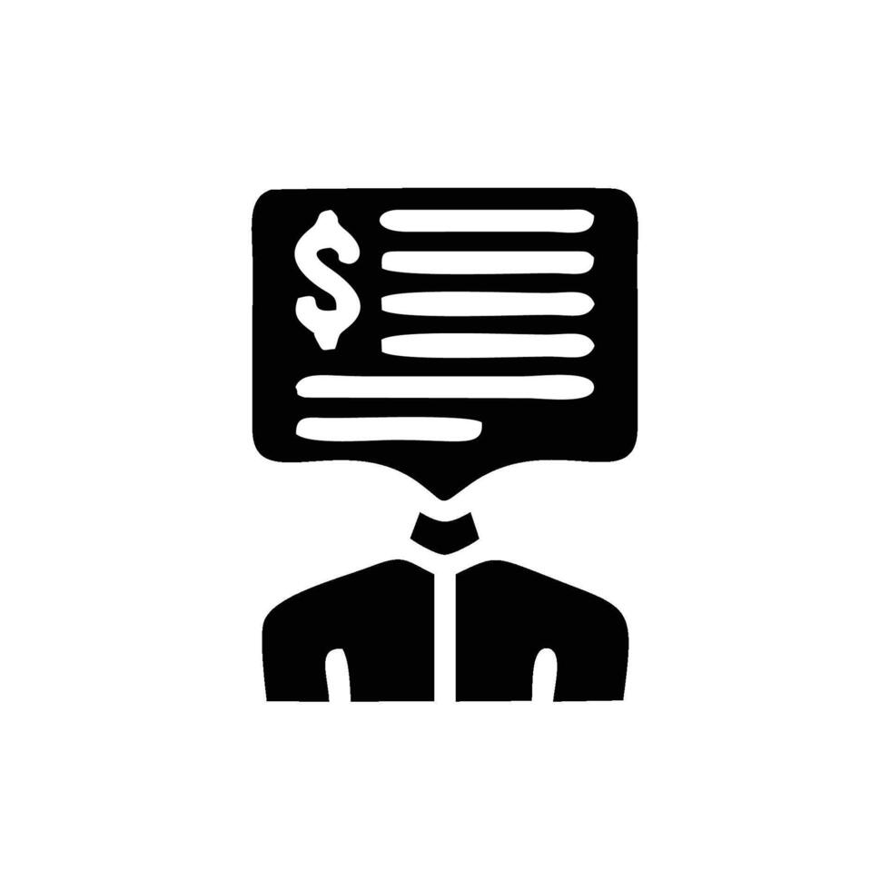 a man with a dollar sign on his head vector
