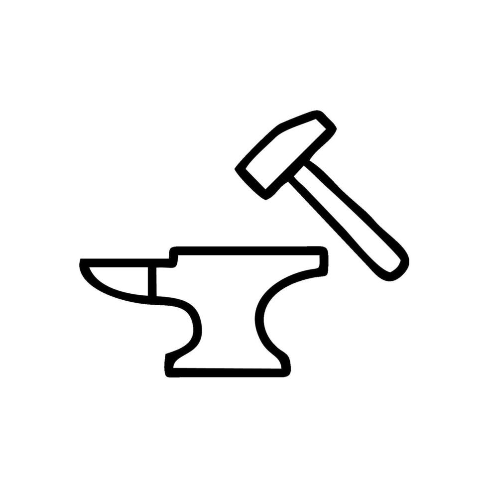 an icon of a hammer and anvil on a white background vector