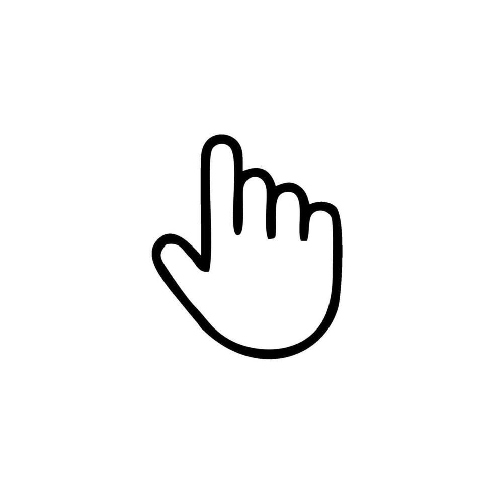 a black and white hand pointing to the left vector