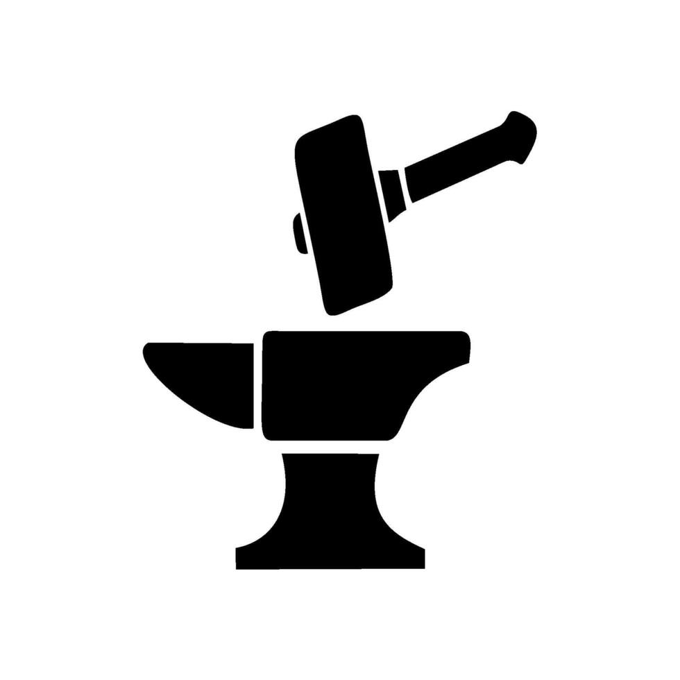 anvil hammer icon isolated on white background vector