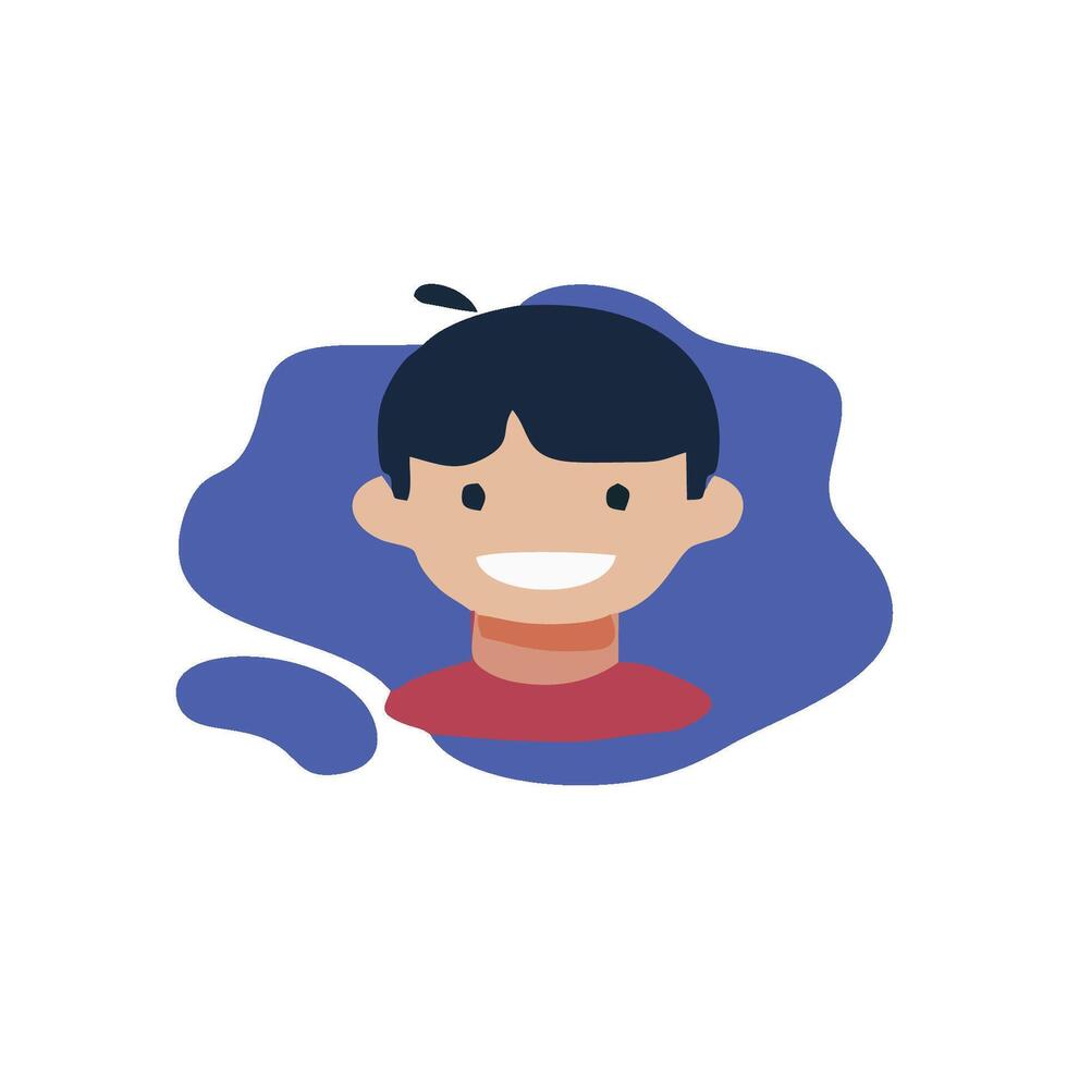 a boy with a blue shirt and a smile vector