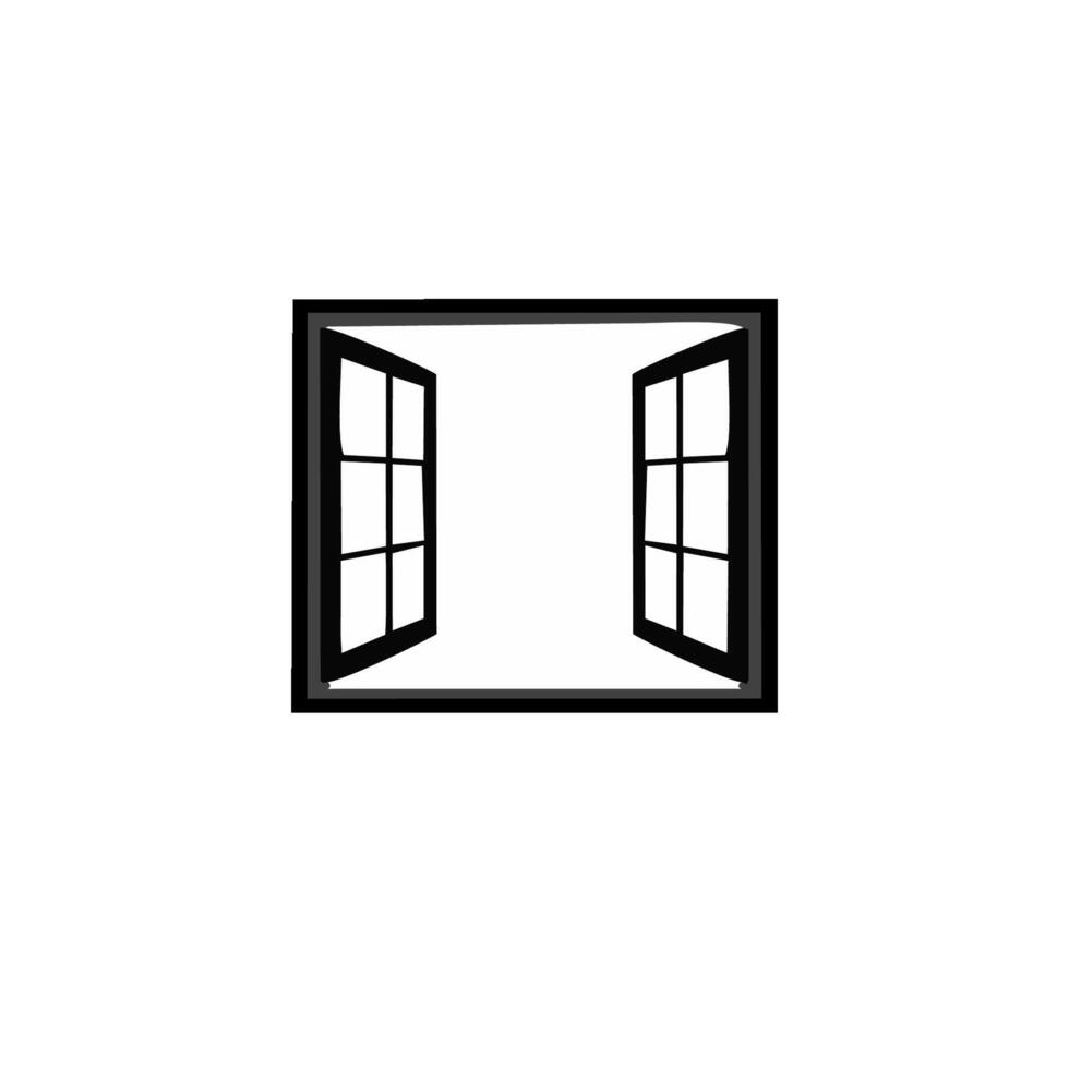 an open window with a white background vector