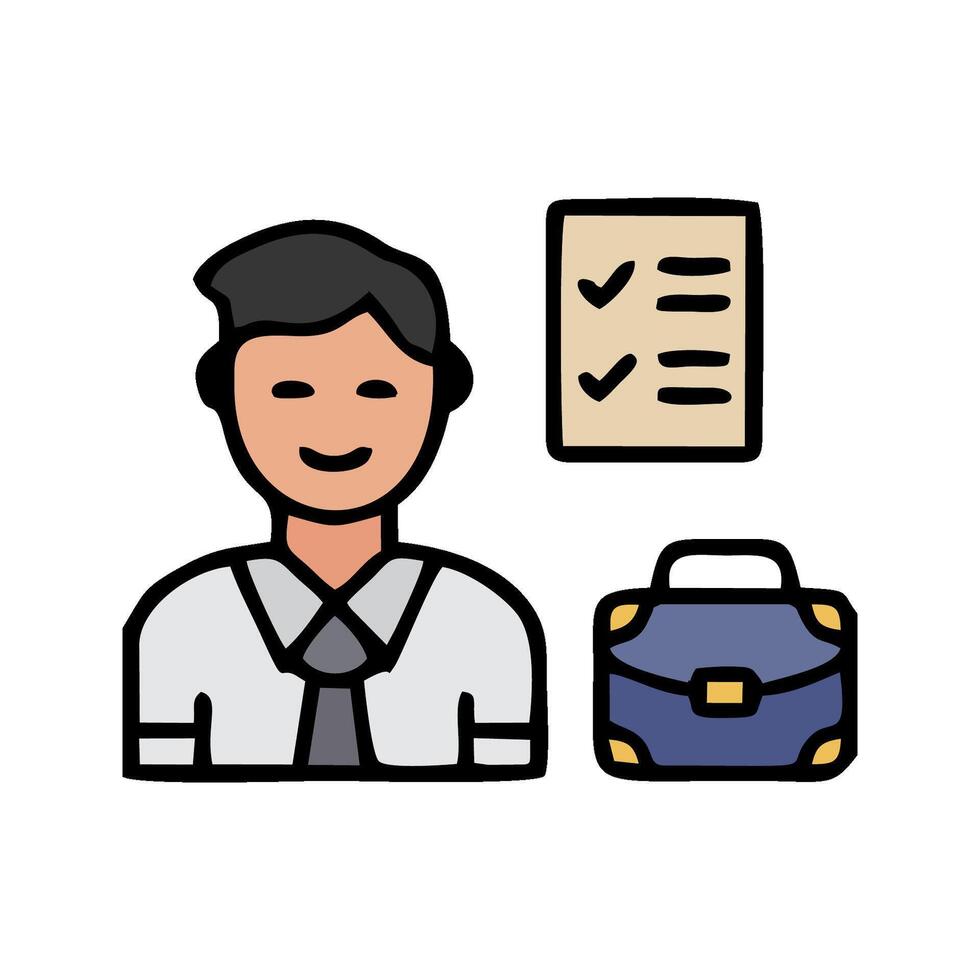 a man with a briefcase and a check list vector