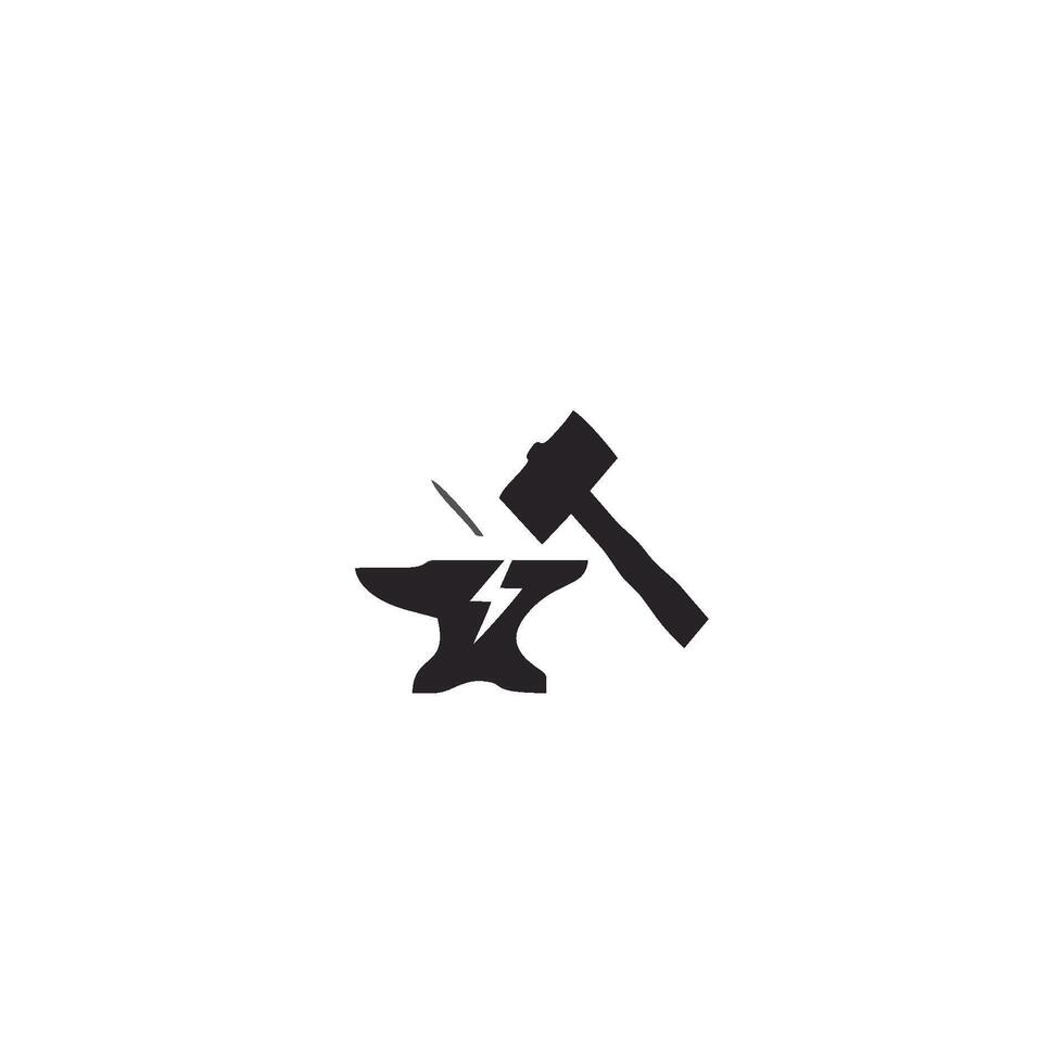 a hammer and anvil icon on a white background vector