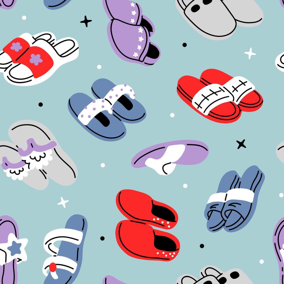 background pattern with slippers vector