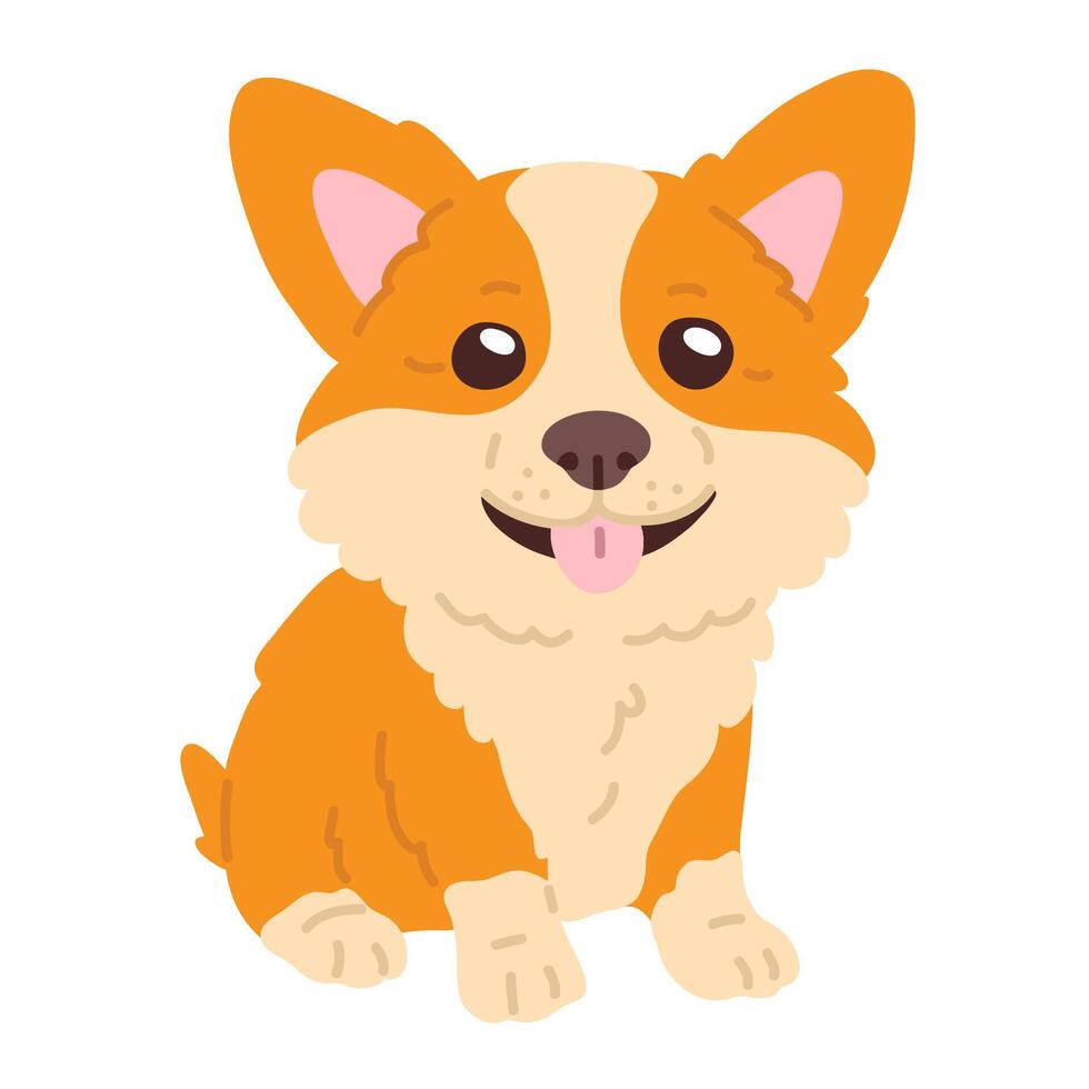 doodle corgi puppy vector