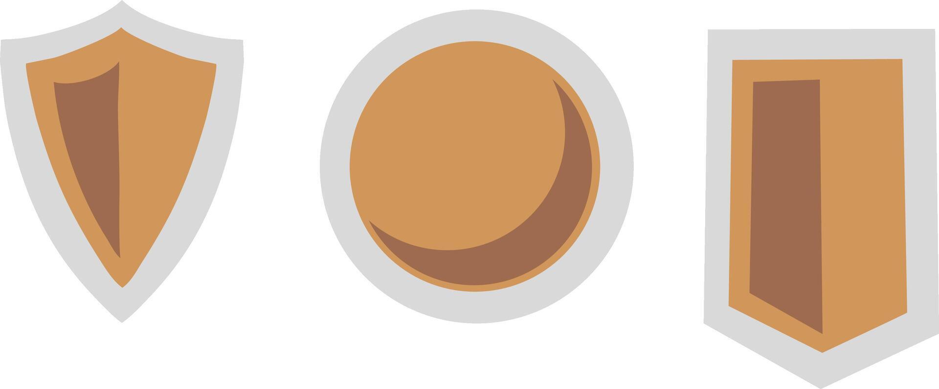 Three Minimalist Shield Icon Designs vector