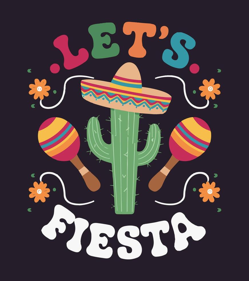 a black and white poster that says'let's get a cactus ' vector