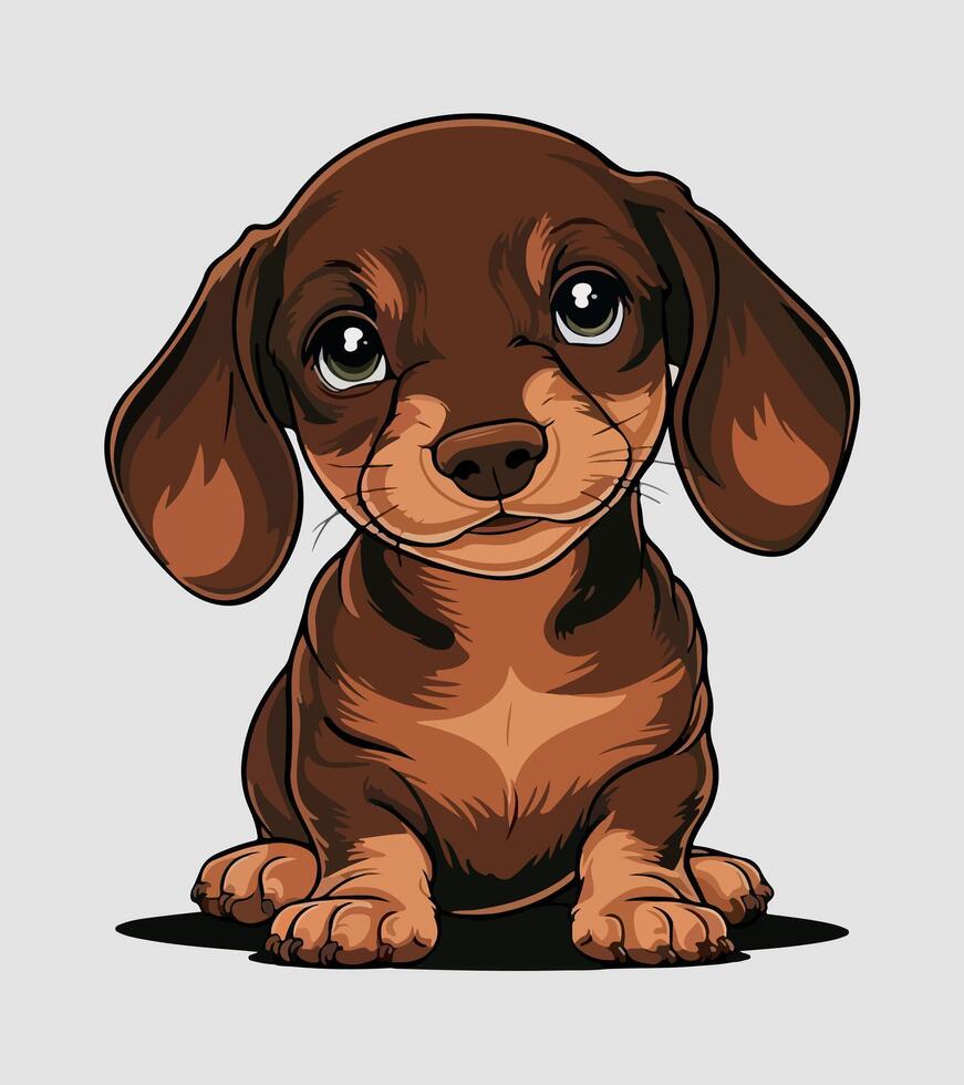 a picture of a dog called a dachshund. vector