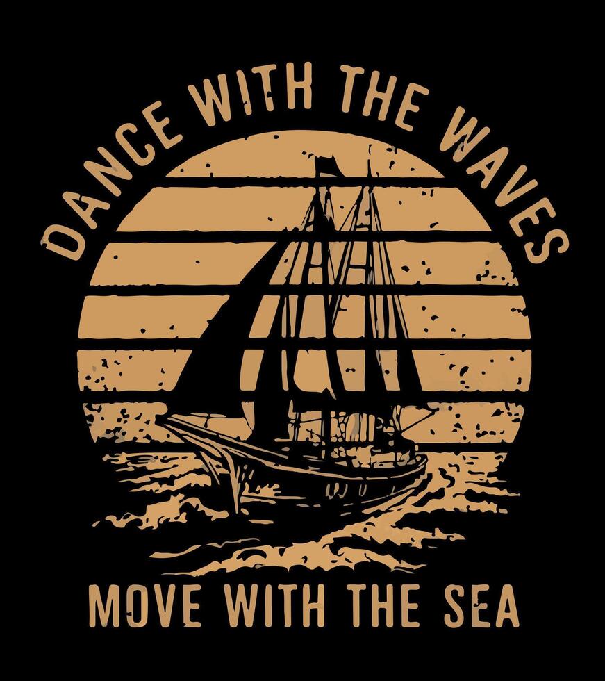 a boat with the word dance on it vector