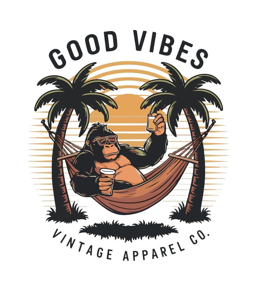 a poster for good spirits in a hammock. vector