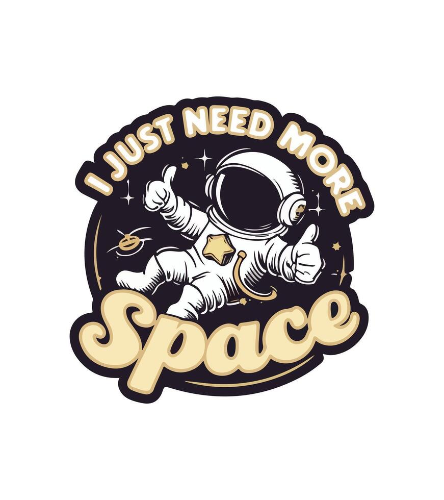 a space shuttle is labeled just more more. vector