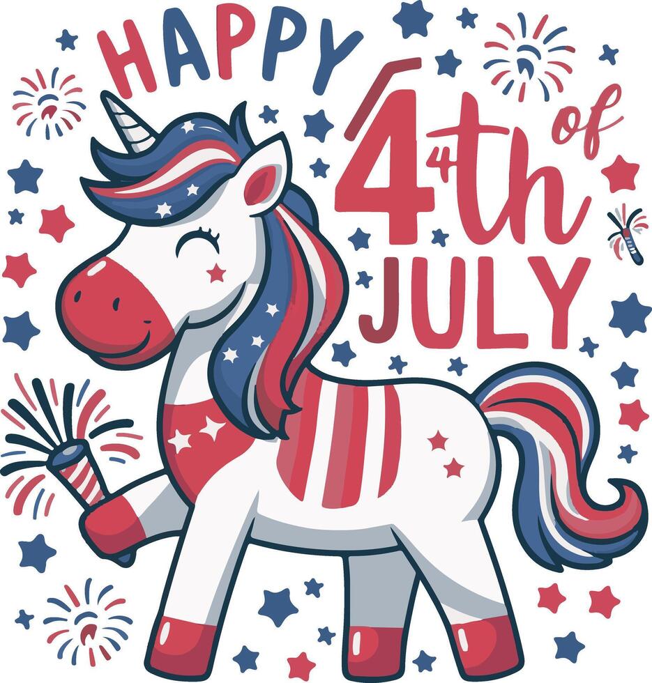 a poster of a horse with a horse and fireworks. vector