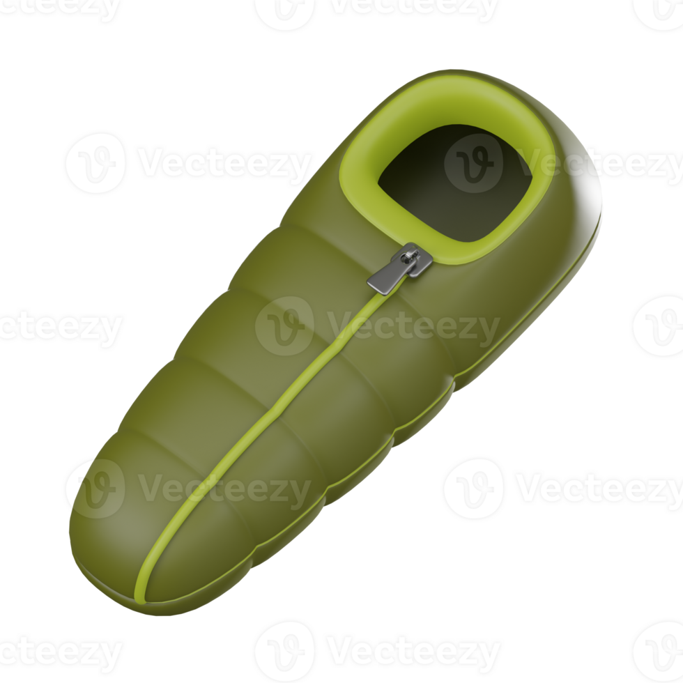 Camping Sleeping Bag 3D Render, Travel and Adventure Gear Icon png