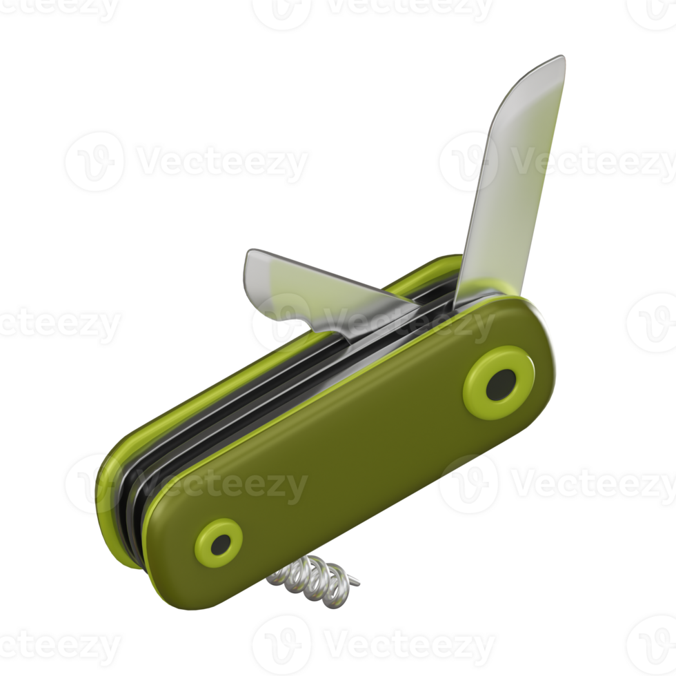 Pocket Knife 3D Render, Compact and Functional Tool Illustration png