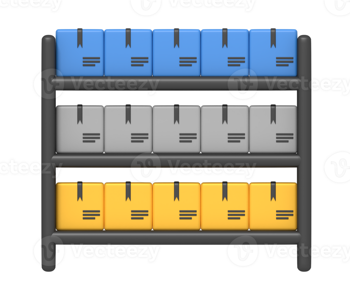 Warehouse shelves package png