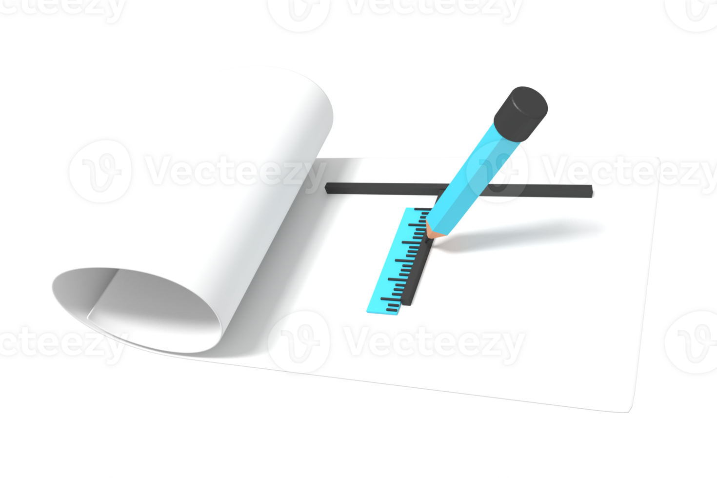 Drawing blueprint construction on paper png