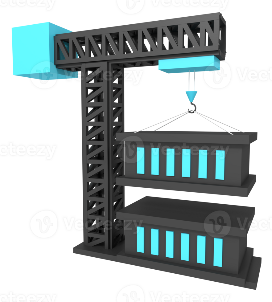 Cranes stack containers png