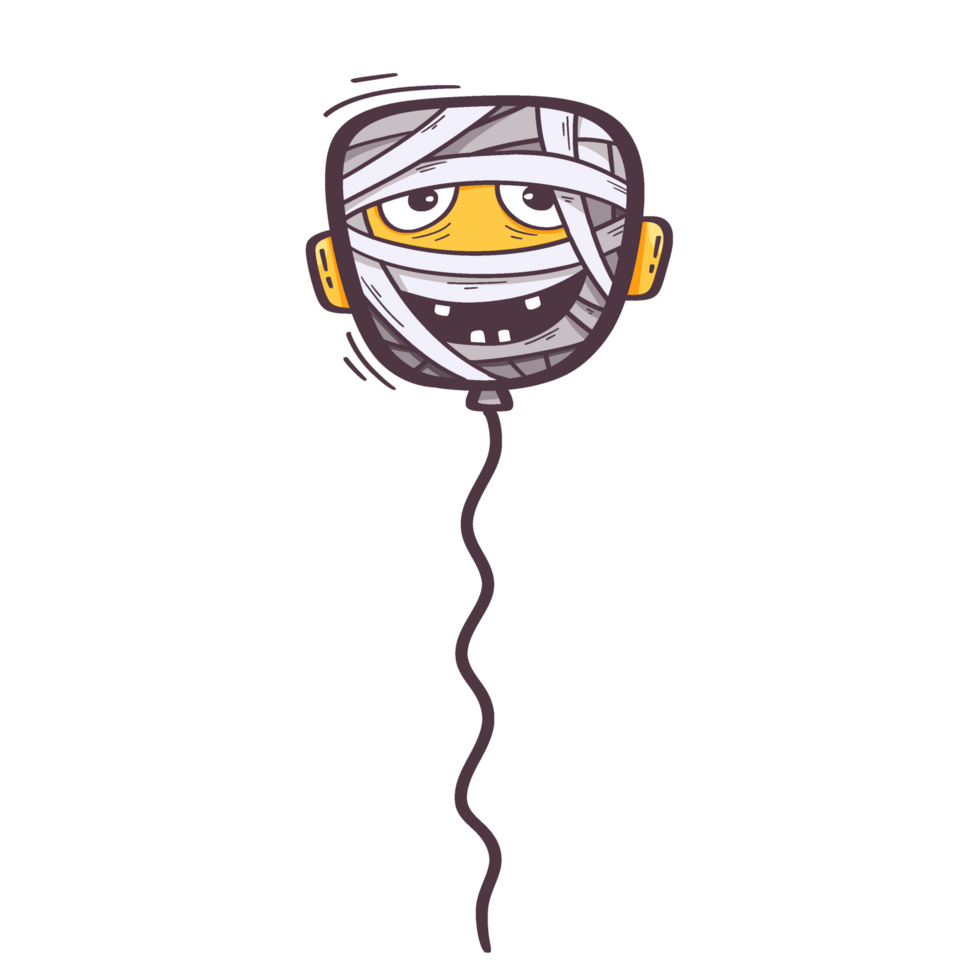 mummy balloon with a string on it, cartoon character png