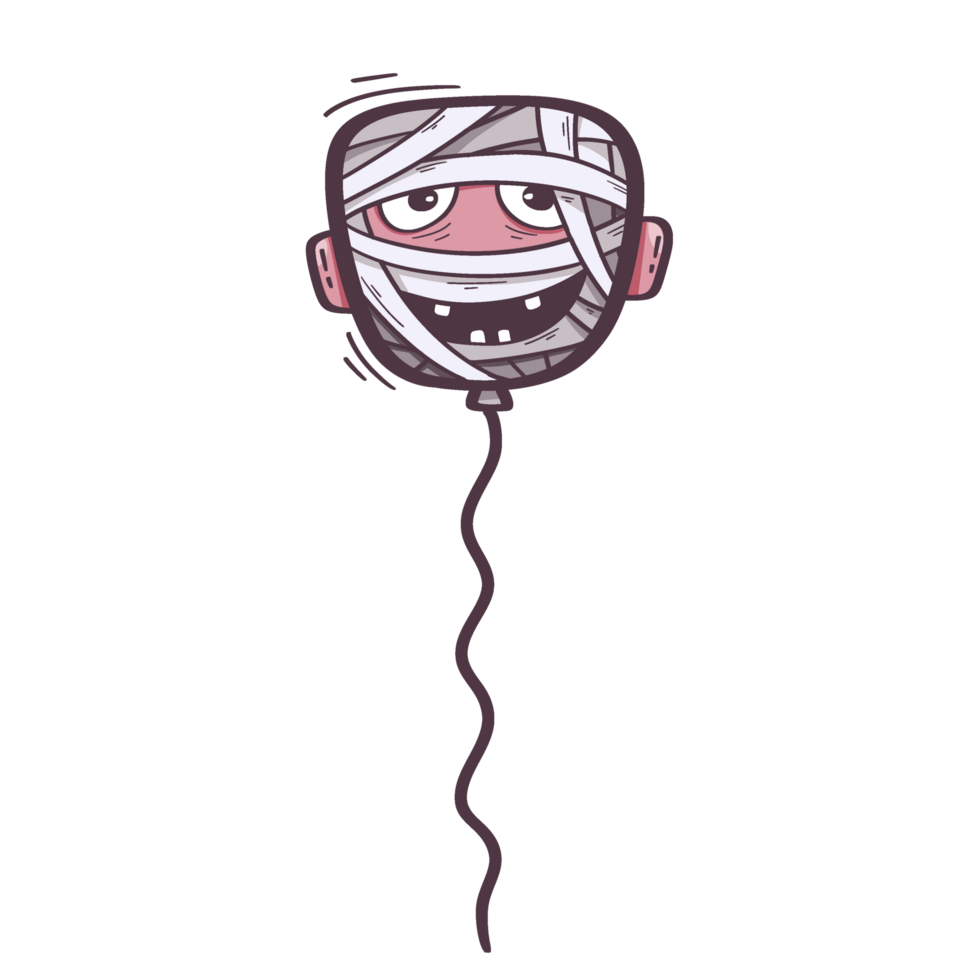 mummy balloon with a string and a bandage on it png