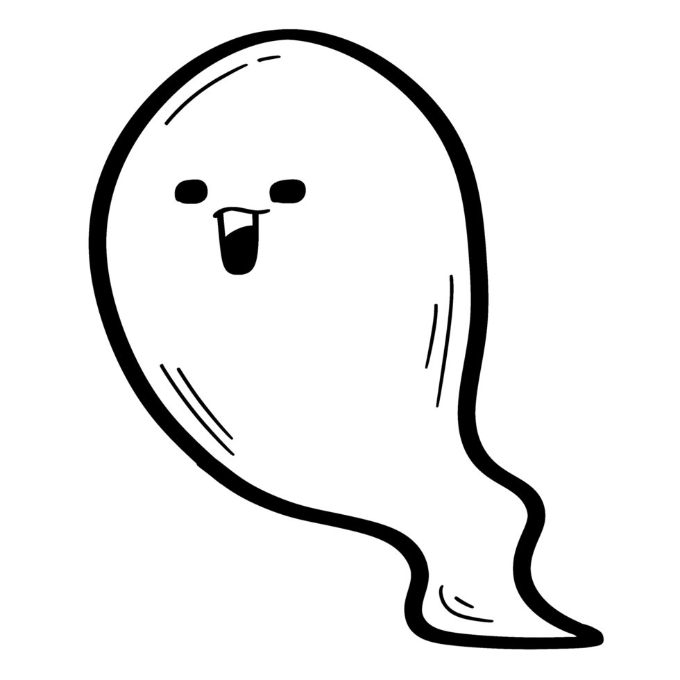 a cartoon ghost with a face on a transparent background png