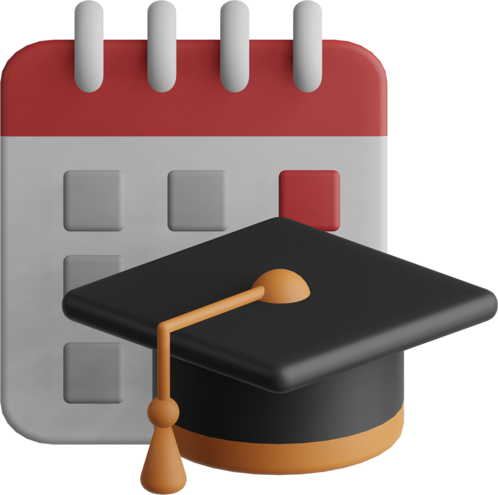 3D icons Graduation Calendar png