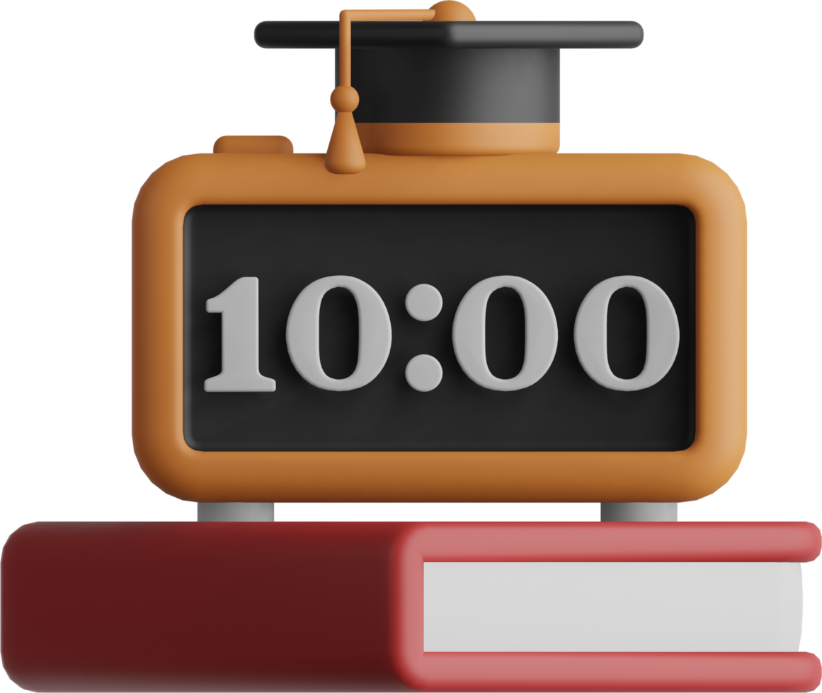 3D icons Graduation Alarm Clock png