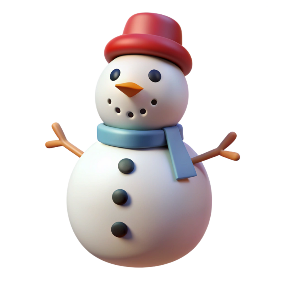 3D Cute Snowman and Animation png