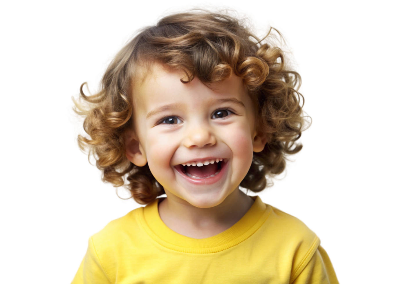 Portrait of a happy kid smiling and laughing, isolated on transparent background png