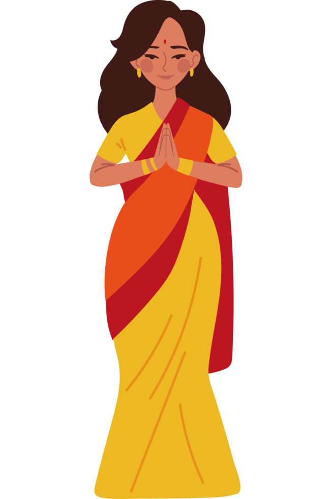 indian woman namaste hands png