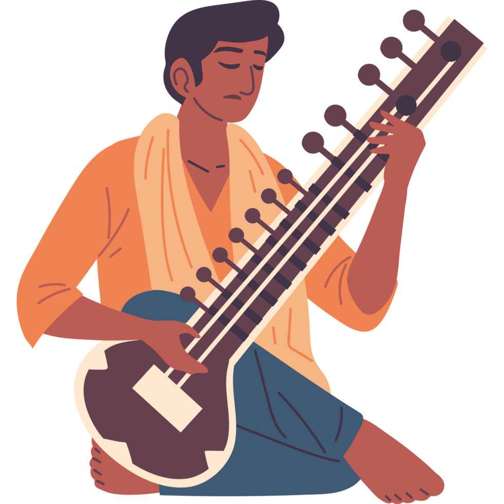 man playing a sitar png