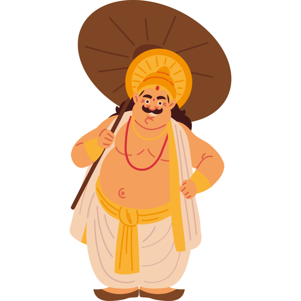 mahabali king character with umbrella png