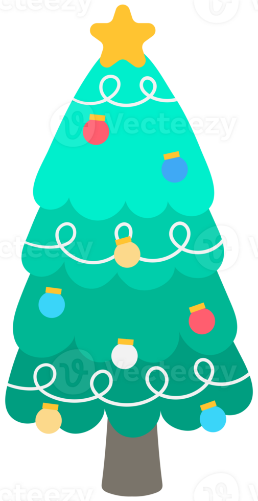 Kids hand drawn cute Christmas tree png