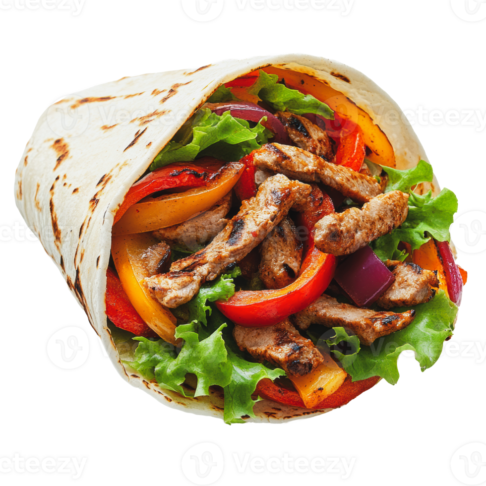 Grilled chicken wrap with fresh vegetables png