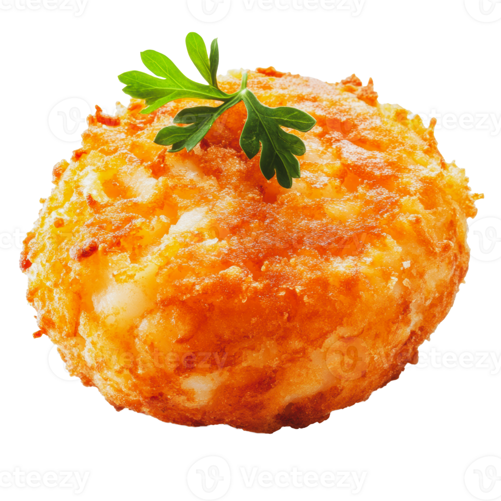 Crispy hash brown with parsley garnish png