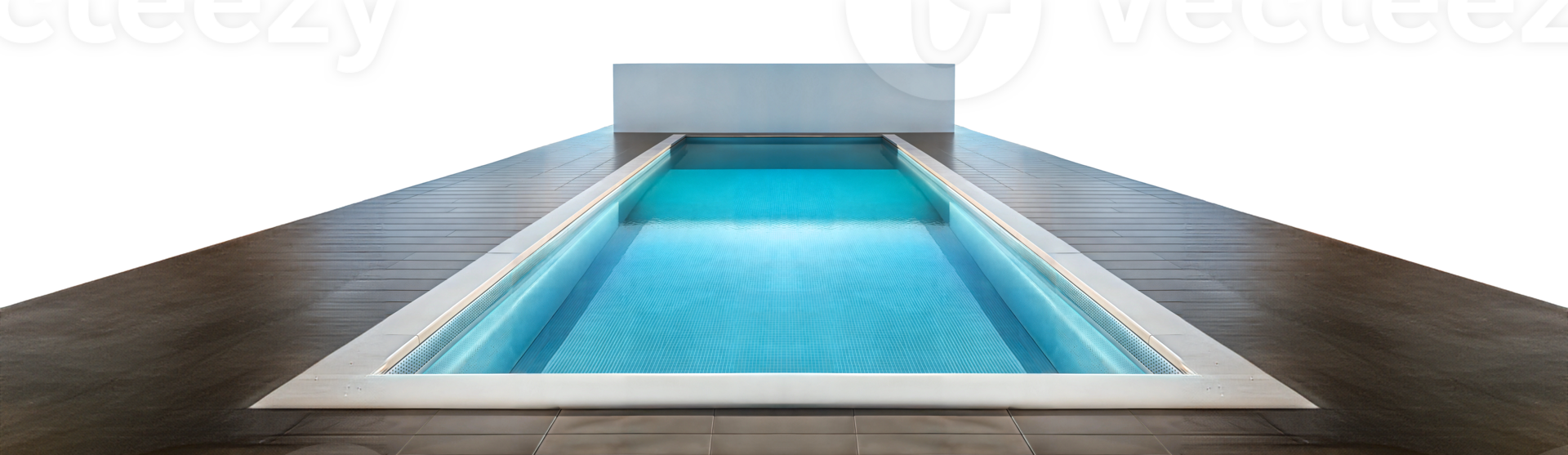 Modern swimming pool design in minimalist setting, cut out png