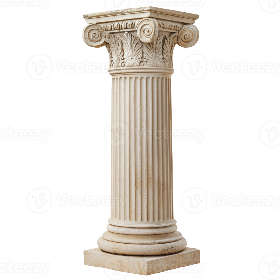 Classic Greek column with intricate details png