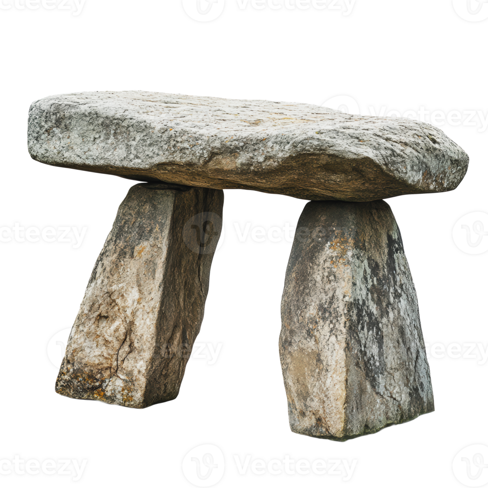 Ancient stone table structure in natural setting png
