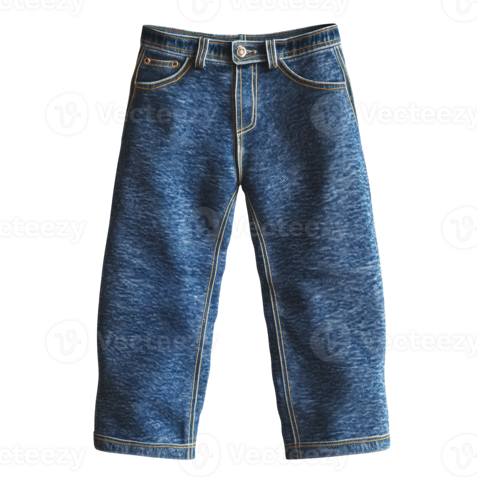 Blue denim capris on a plain backdrop png