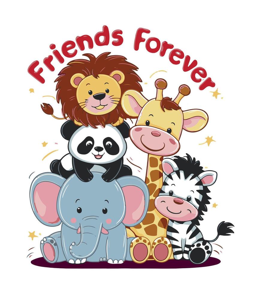 a poster for friends that says'friends forever'on it vector