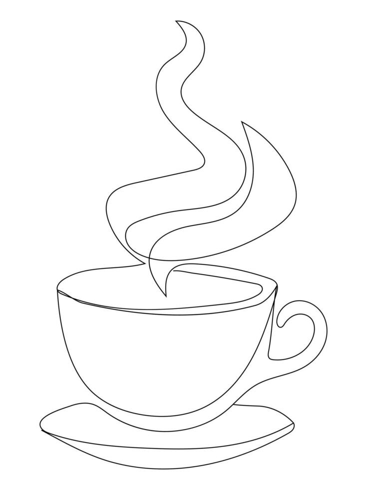coffee for kids, Hot Drink Continuous Line. vector