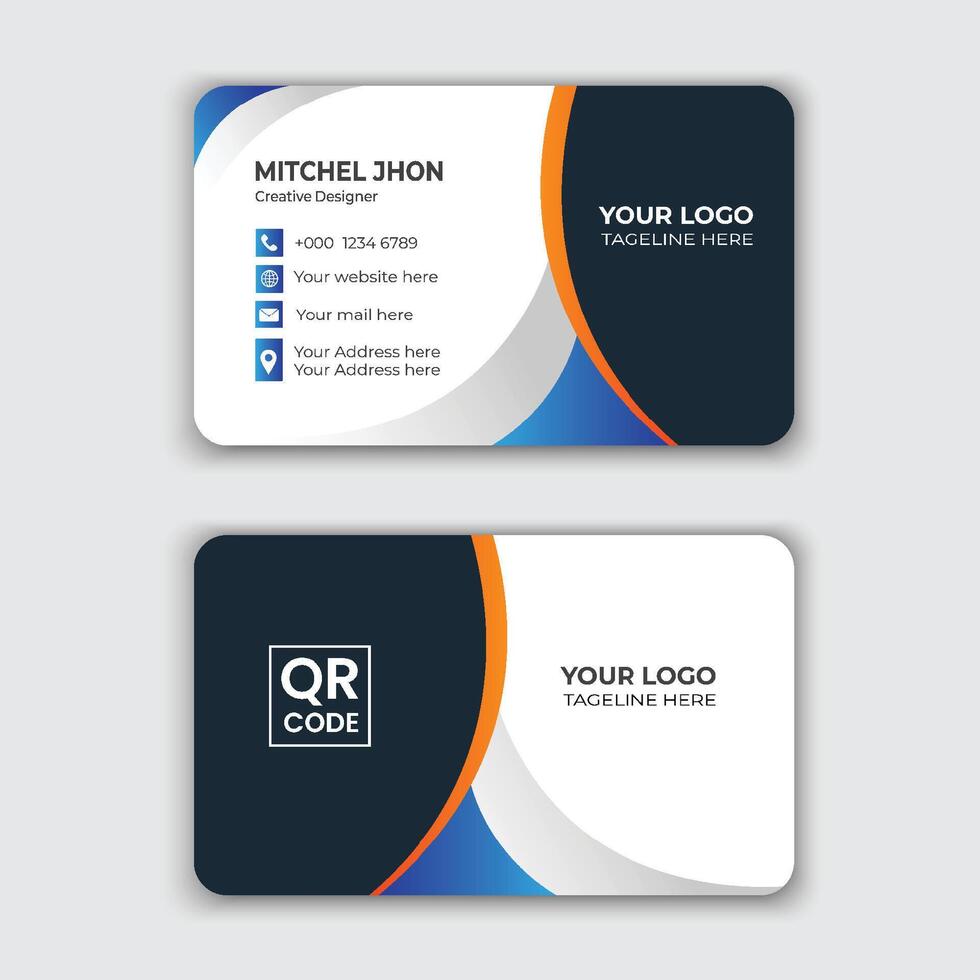 Double-sided creative business card design template. Business card for business and personal use vector