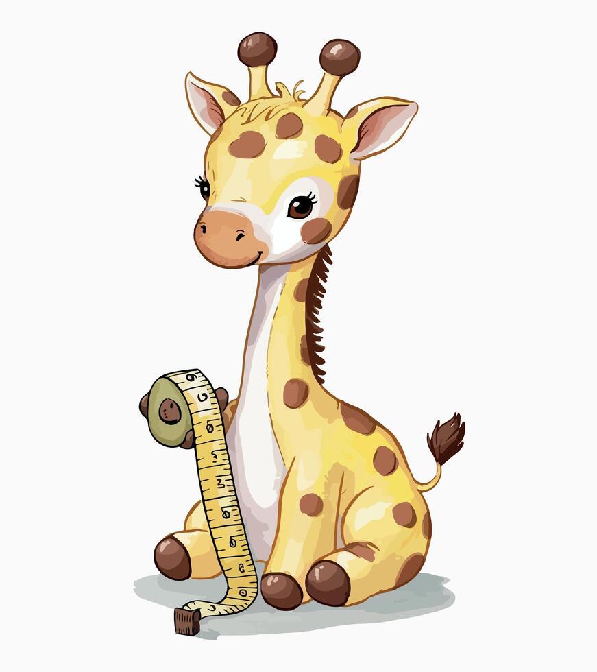 baby giraffe t-shirt design vector